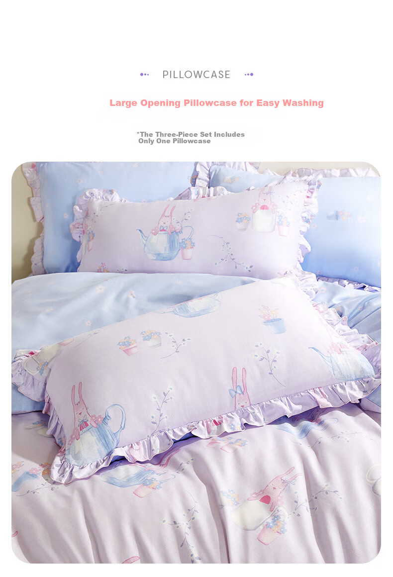 Luolai Children's 3-Piece Set Baby A-Class 100% Combed Cotton Kindergarten Pure Cotton Quilt Cover Bed Sheet Pillowcase 120*150cm 9
