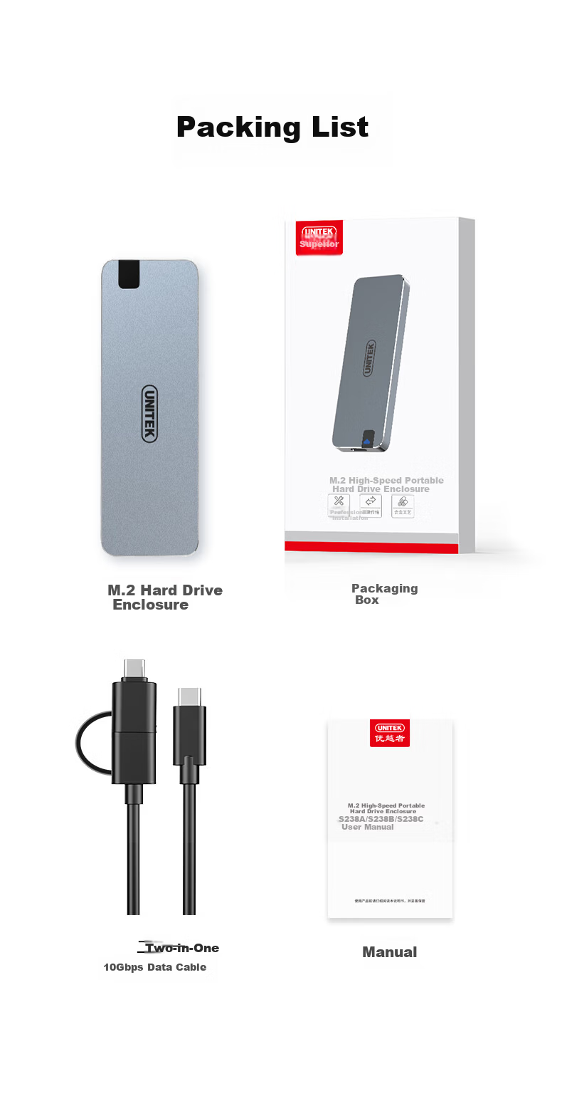 Superior 40Gbps High-Speed Hard Drive Enclosure Camera CFxB4.0 Card Reader 2-in-1 Transfer and Read M.2 SSD External Hard Drive Enclosure Computer External Hard Drive Reader R1024A 13