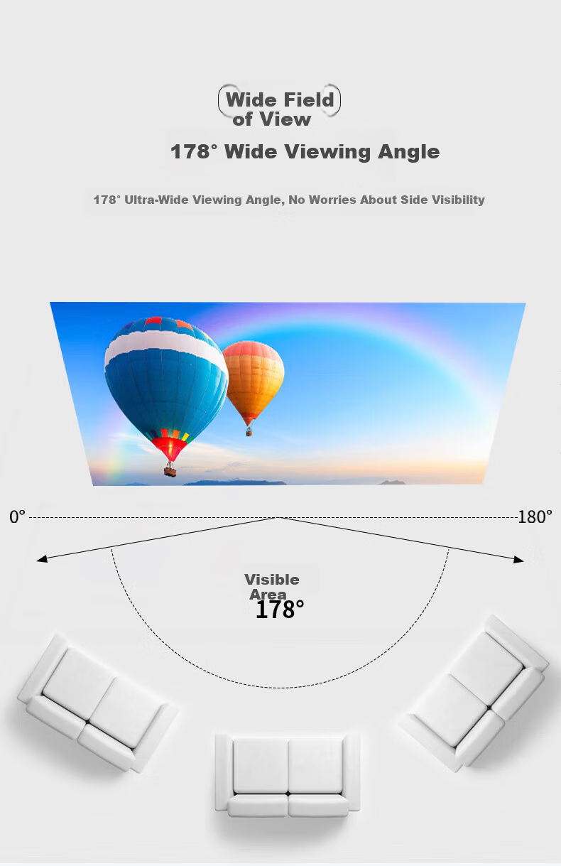 Ganyi HD Portable Stand Projection Screen White Fiberglass C100 100-inch 16:9 for All Lumen Projectors Outdoor Camping Travel Party 6