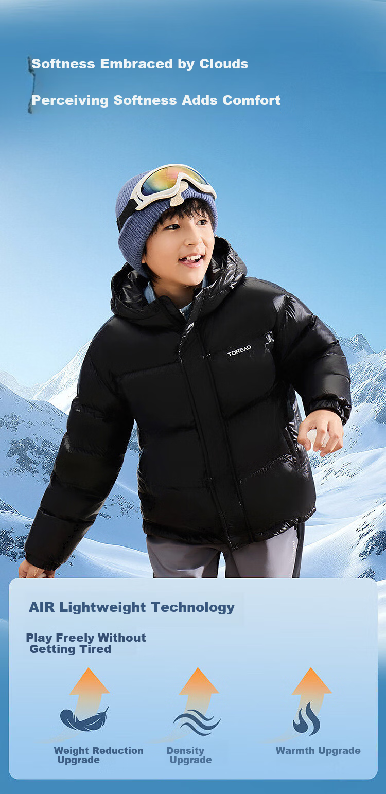 TOREAD Kids Down Jacket Unisex Winter Thickened Windproof Puffer Coat Military Green 120 3