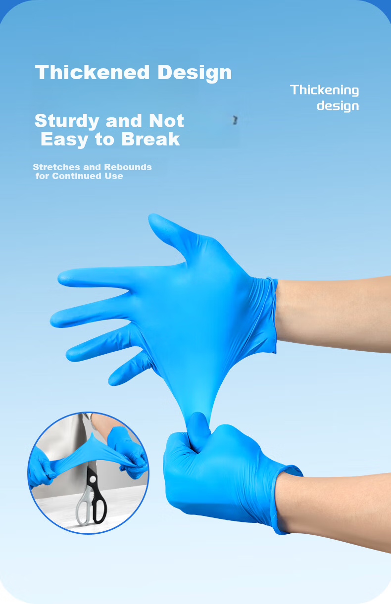 WorkSure Disposable Nitrile Gloves Waterproof Cleaning Mechanical Factory Thickened Durable Extended Laboratory Industrial OWSWNL6.5g 12-inch 100pcs/Box L 3