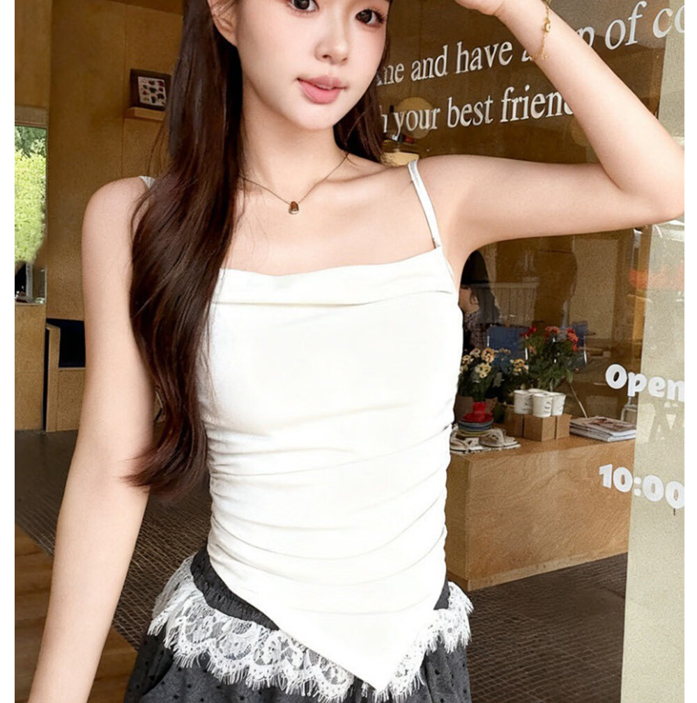 Modal Ruched Scoop Neck Padded Cami Top for Women Slim Waist Sexy Layered Outerwear 10