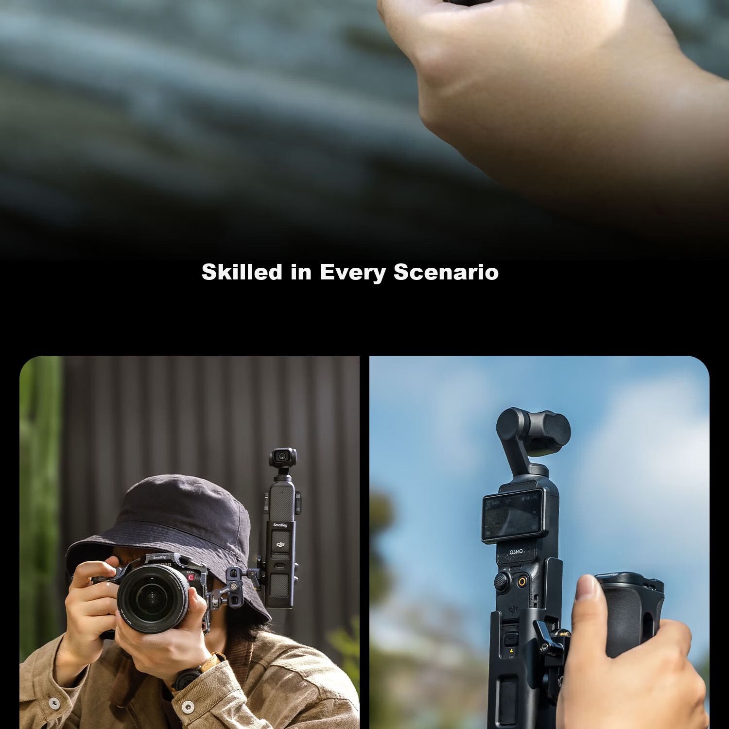 SmallRig 5072 DJI Pocket 3 Expansion Cage Mount for DJI Action Camera Protective Case Car Mount Neck Strap Handheld Expansion Accessories 13