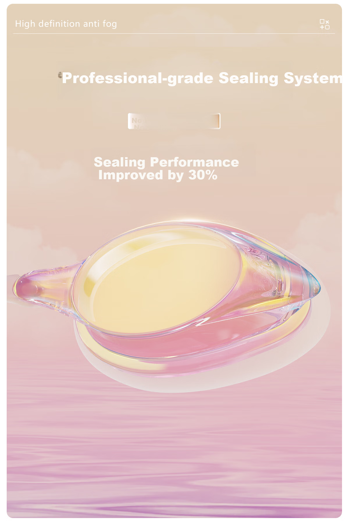 PULASSI Women's Swimming Goggles HD Anti-Fog Waterproof Comfortable Pressure-Free Professional Adult Swim Glasses Sakura White 200° 4