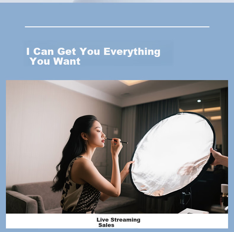 Leiz 80CM 2-in-1 Reflector Photography Studio Foldable Fill Light Board Portable Outdoor Portrait Soft Light Board Gold Silver Black White Round Lighting Board Photography Props 3