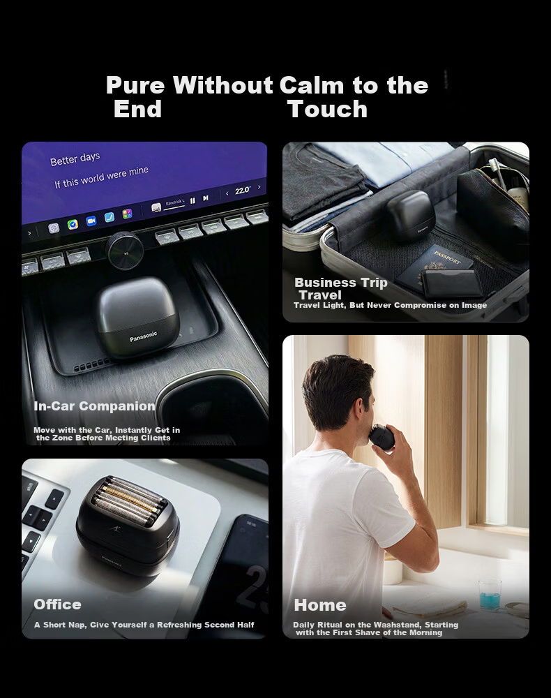Panasonic Palm IN Electric Shaver Reciprocating Imported Stainless Steel Five-Blade Type-C Portable Flagship Shaver 520 Gift for Boyfriend CM50 Titanium Gray 20
