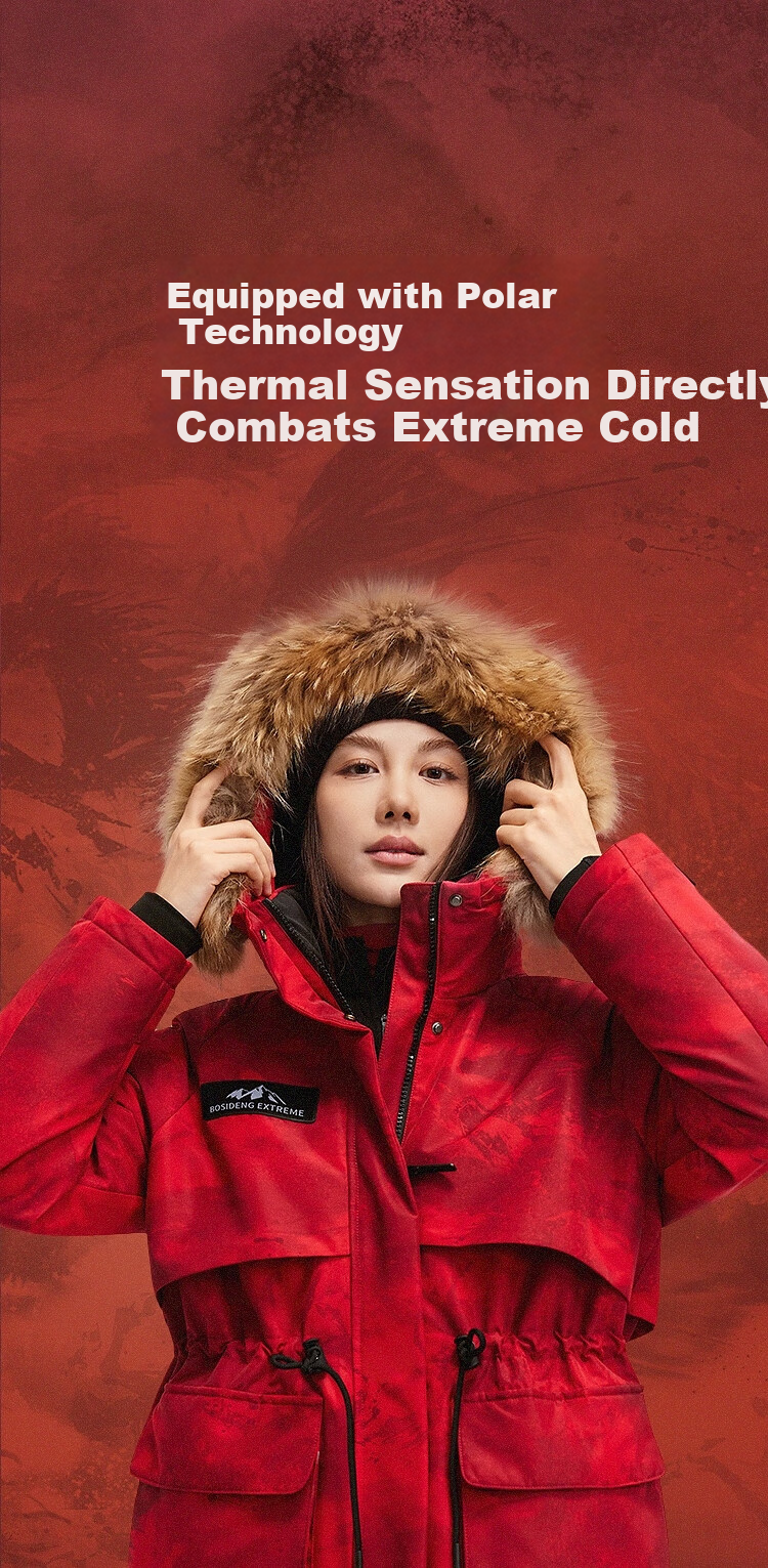 BOSIDENG Off-Season Extreme Cold Goose Down Women's Winter Thickened Hooded Short Coat with Large Fur Collar Mall Edition 3