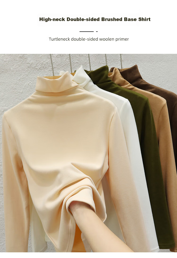 GRACEWELL Women's Layered Collar Thermal Fleece Turtleneck Long Sleeve T-Shirt Thickened Warm Autumn Winter Base Layer Top 1
