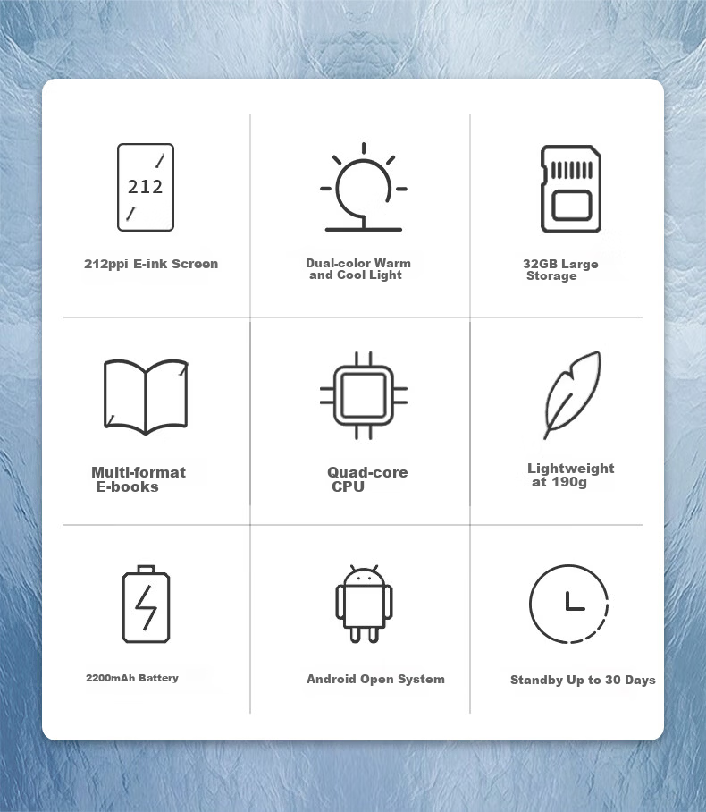 SAMBADA 6-Inch E-Reader E-Ink Screen Tablet Quad-Core CPU 32GB Large Storage Portable Ebook Reader for Novels and Comics 2