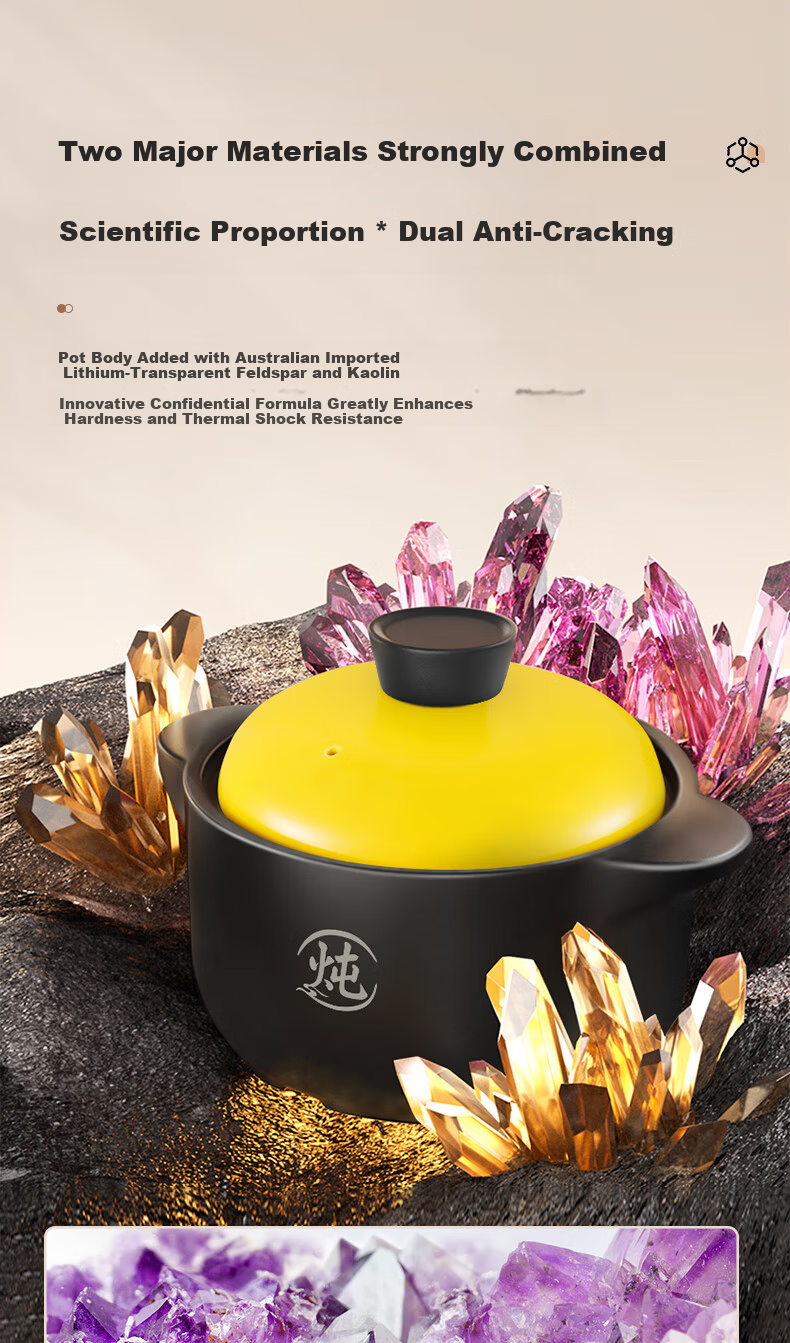 Royalstar Ceramic Clay Pot 3.3L Slow Cooker for Soup, Porridge, Stew, and Herbal Medicine Cooking 4