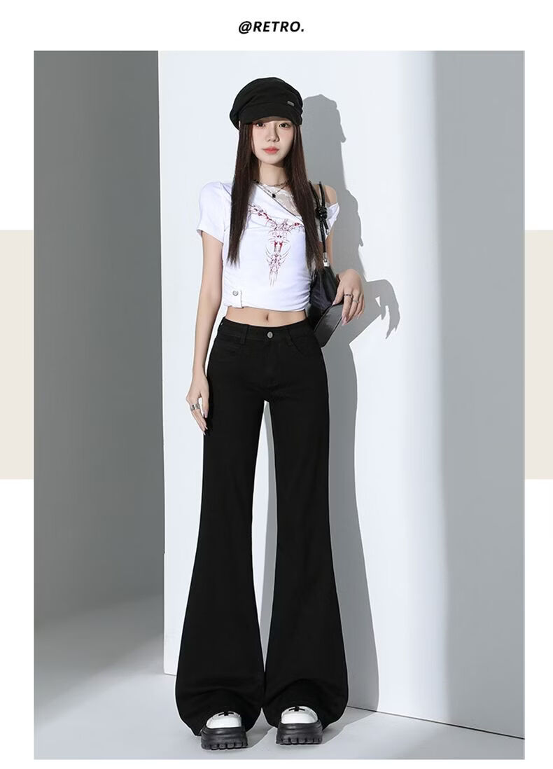 Jeanswest Women's 2026 High-Waist Retro Loose Slim Fit Light Blue Flared Jeans S 11