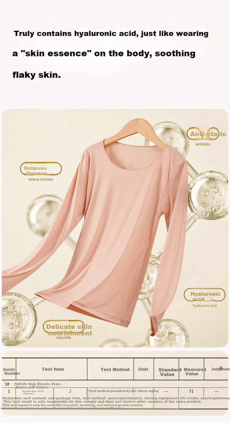 Ordifen Upgraded Hyaluronic Acid Thermal Underwear Women's Base Layer Skin Care High Elasticity Autumn Slim Seamless Set L 4