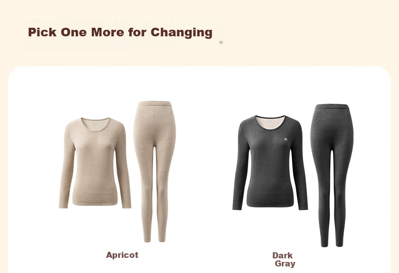 Fenteng Women's Thermal Underwear Set with Wool and Silk, 2025 New Long Sleeve Base Layer for Couples 12