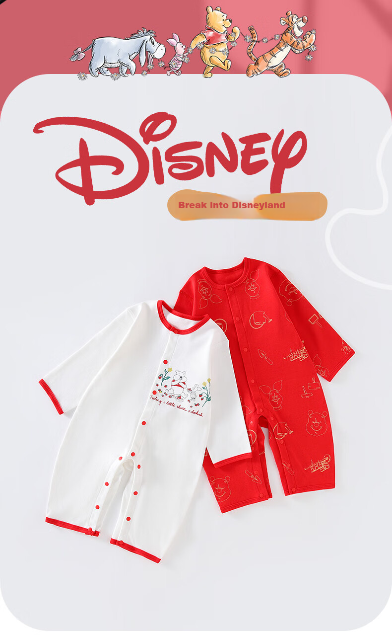 Disney Baby Newborn Romper Spring Autumn Cotton Crawling Suit A-Class Bodysuit Pajamas for Infants 2
