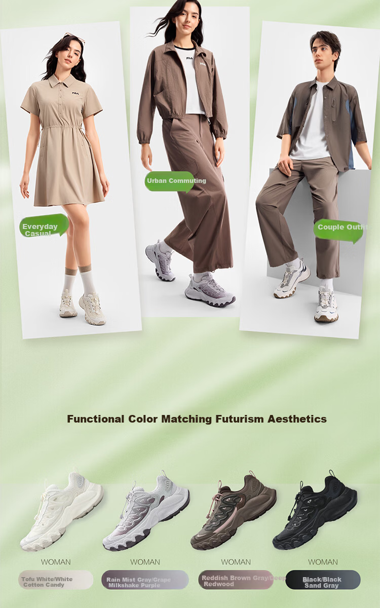 FILA Official Mushroom Sneakers Women's Dad Shoes 2026 Summer New Casual Retro Sports Shoes 9