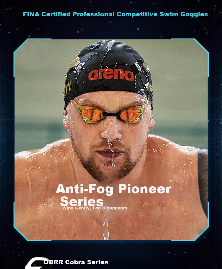 Arena Cobra Racing Swim Goggles Imported Anti-Fog Waterproof HD Coated Professional Training Swimming Federation Certified 1