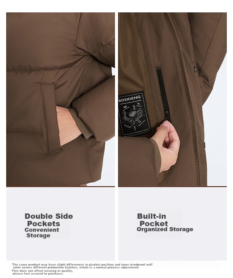 BOSIDENG Winter Down Jacket Unisex Slim Fit Short 90% Down Thickened Sports Puffer Coat 12