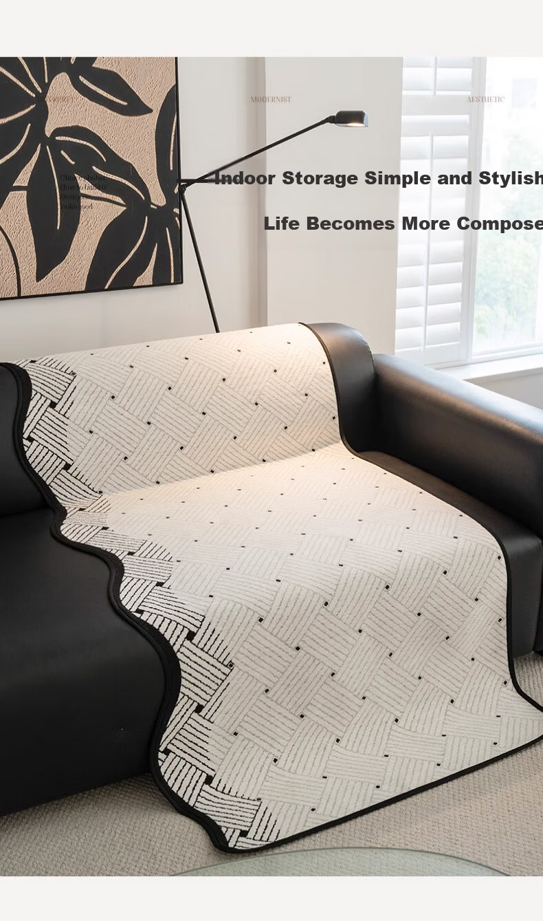 Wuyinliangpin Sofa Cover, Chenille Straight Row, Cat Scratch Resistant, One-Piece Non-Slip Sofa Slipcover, 90*260cm, Five-Seater 5