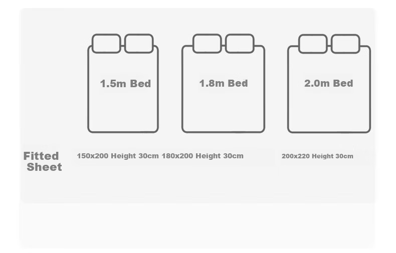 AMOR Antibacterial Class A, 100 Pieces, Satin Fitted Sheet, Single Mattress Protector Cover, Pure Cotton, Phantom Grey, 1.5x2 Meters 21