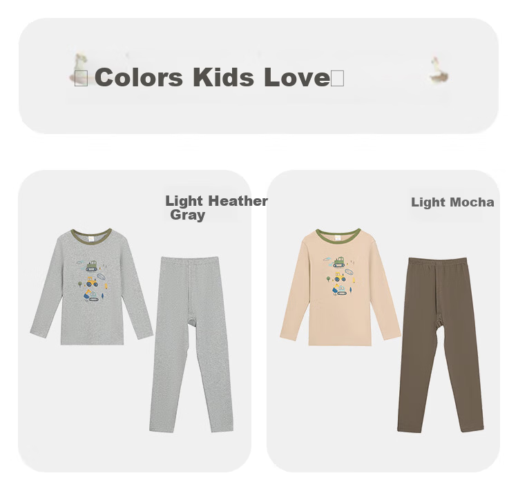 Hodohome Kids Boys 7A Antibacterial Cotton Spandex School Uniform Thermal Underwear Sleepwear 203 Gray Size 150 12