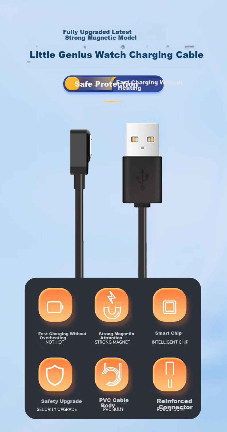 Jinling Shengbao Fast Charging Cable Charger for Xiaotiancai Kids Smartwatch N3/N5/Q1A/Q2A/Z6/D3/D2/Z5A/Q1R/Z2/Z3/Z1S Universal White 1