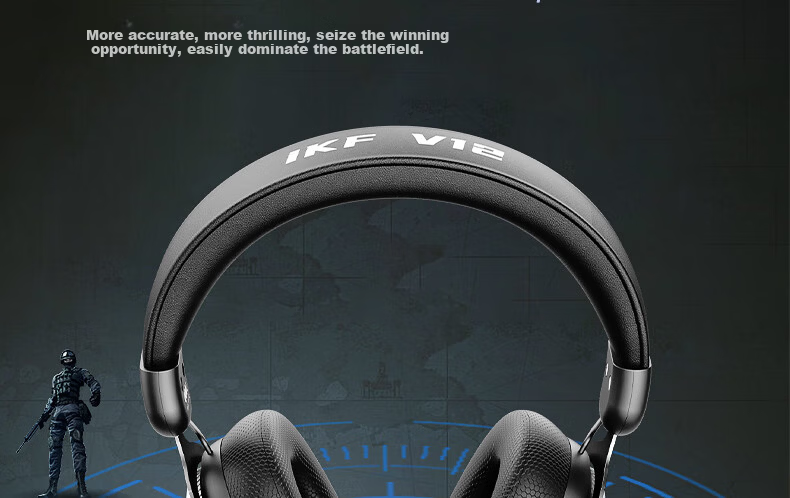 IKF V12 Gaming Headset Wired Zero Latency FPS Tactical Tuning 3.5mm Esports Headphones Fearless Contract Delta Classic White 13