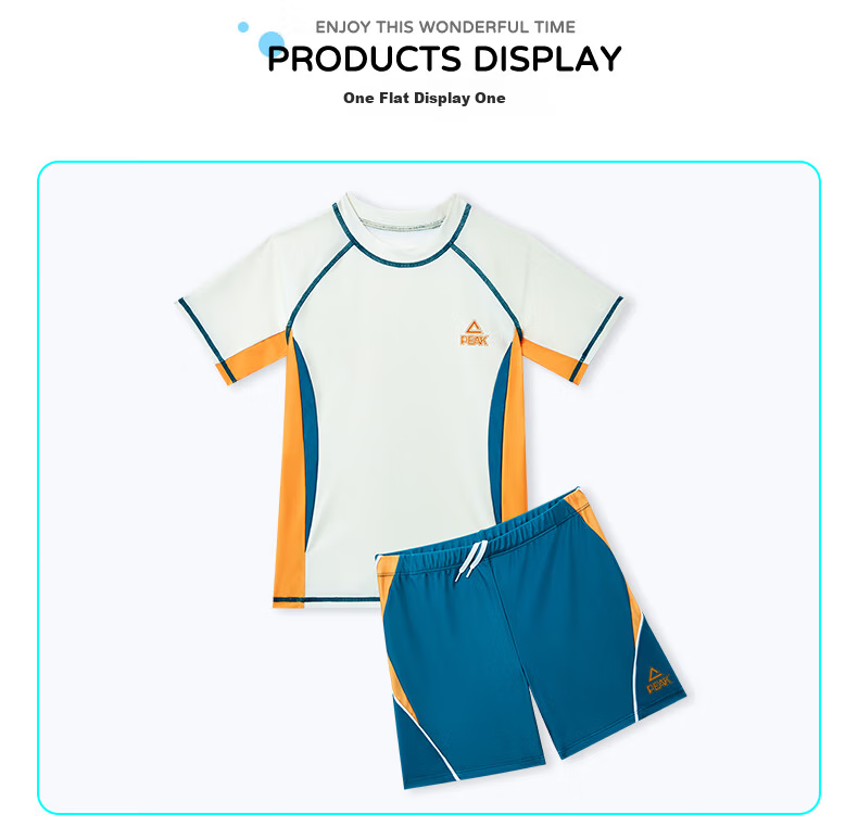 PEAK Kids Two-Piece Swimwear Boys Youth Thermal Swimwear Deep Blue 120 6