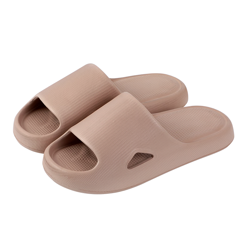 Grace Home Couple Slippers EVA Simple Fresh Morandi Color Unisex Sandals Odor-Resistant Non-Slip Khaki 42-43
