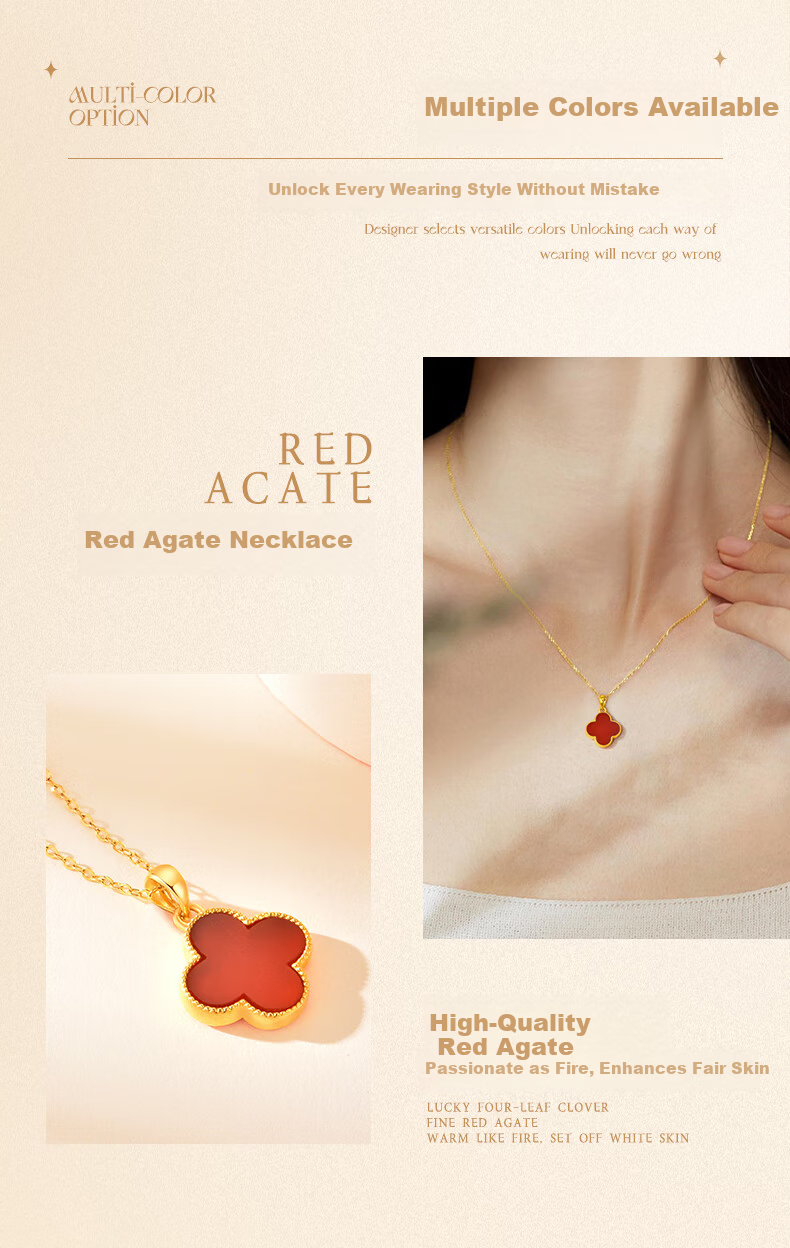 Love Promise Luxury Necklace for Women Gold Four-Leaf Clover Pendant 2025 New Niche High-End Birthday Gift for Girlfriend 5