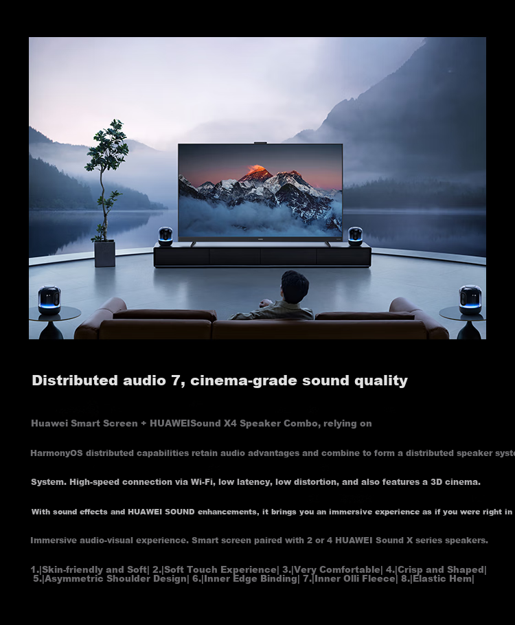 Huawei Sound X4 Smart Speaker Wireless Bluetooth Speaker Colorful Light with Sound Dynamic Deep Bass Gold Standard Audio Certification Women's Day Gift with Cleaning Cloth 12