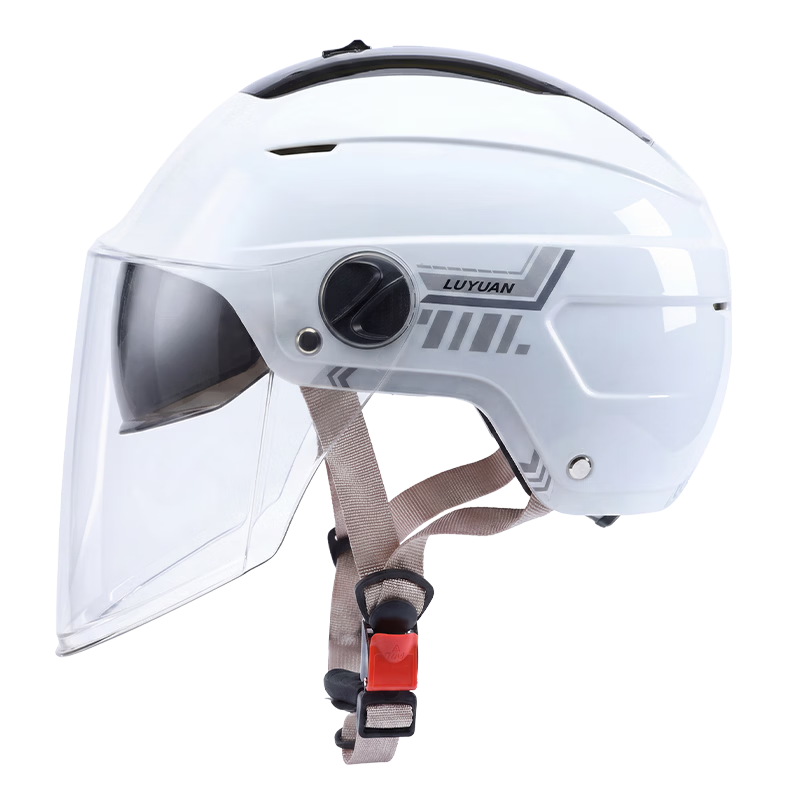 Luyuan Electric Bike Helmet Summer Zero-Pressure Sunroof Breathable New National Standard Class A 3C Certified Electric Motorcycle Safety Helmet Four Seasons Unisex Yunmo White - 3C Long Visor