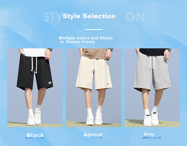 Warrior Men's Summer Loose Fit Breathable Sports Shorts Trendy Quick-Dry Casual Pants Apricot L 7