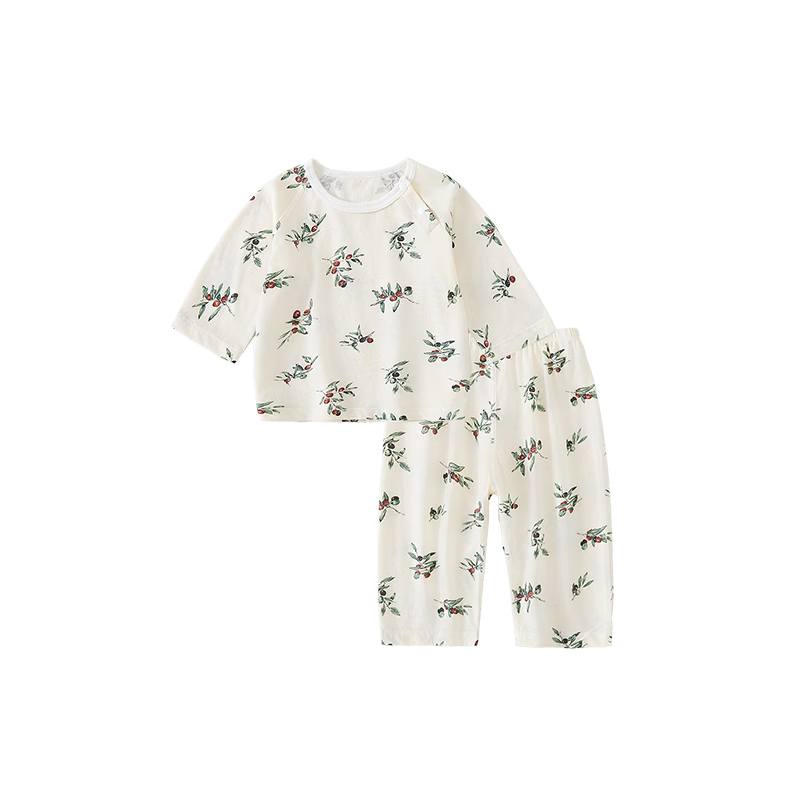 Xiyuan Children's Summer Thin Cotton Antibacterial 7A Kids Unisex Three-Quarter Sleeve Pajama Set