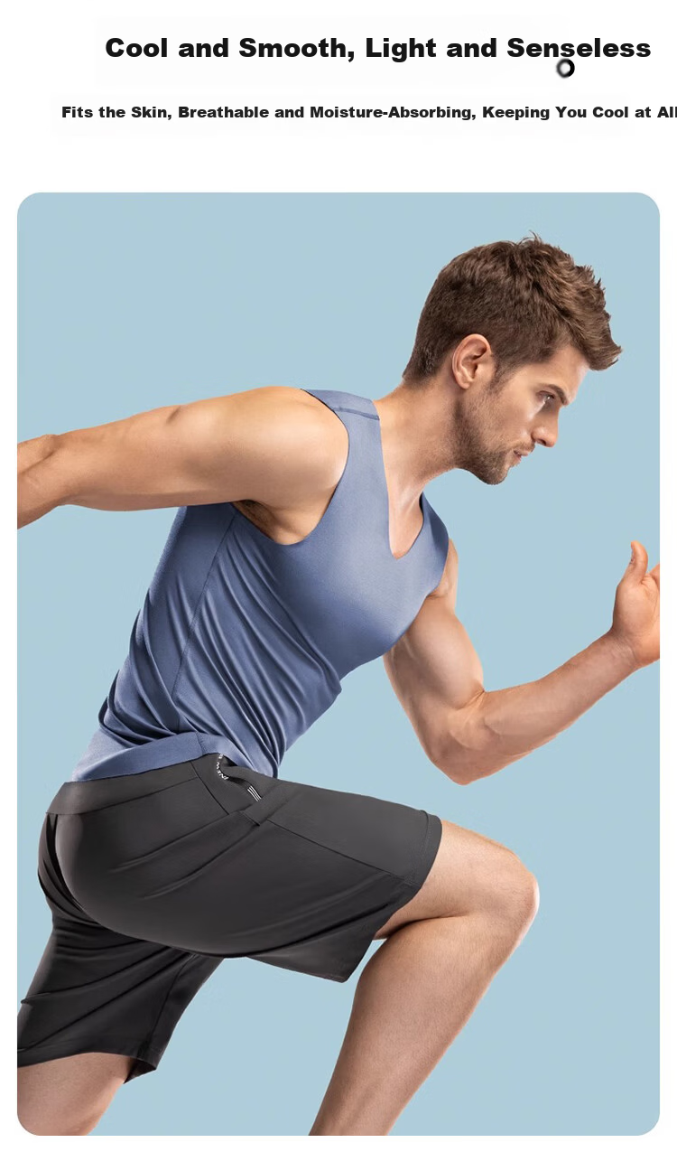 FitonTon 2-Pack Men's Modal Seamless Tank Tops Spring Summer Athletic Undershirts Racerback Sports Vests 4