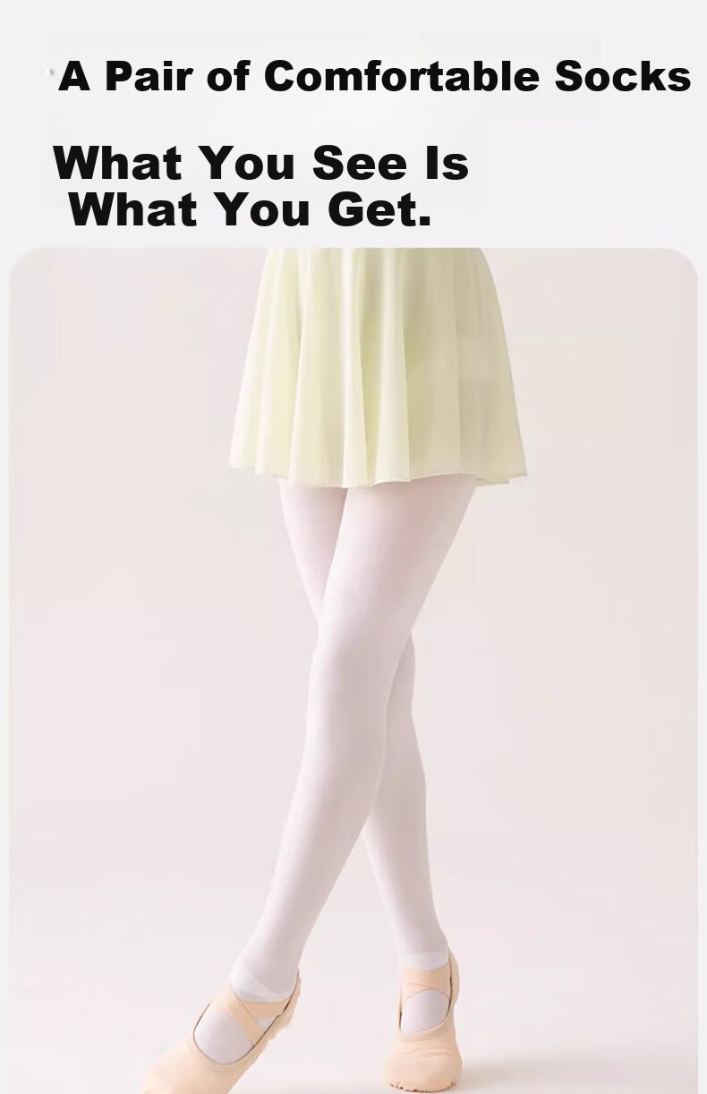 Mianqixiong Children's Dance Socks Spring and Autumn Air-conditioned Room Special Tights White Pantyhose Girls Indoor Leggings - M 15