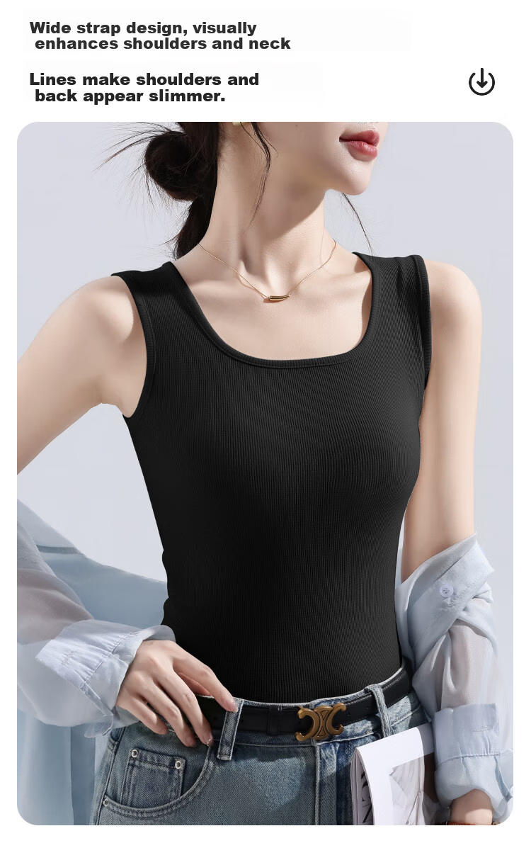 Urban Beauty Pure Cotton Basic Camisole Slim Fit Thin Vest Top for Women Innerwear Outerwear 5