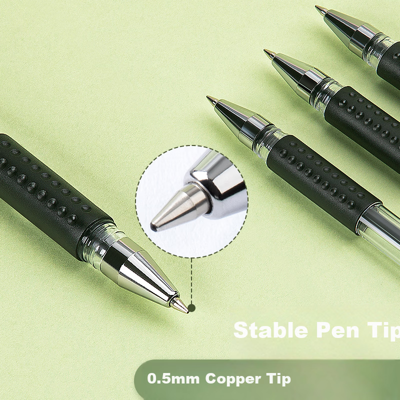 GuangBo 60-Pack Black 0.5mm Gel Ink Pens Bullet Tip Cap-Off Signature Pens Classic Office Business Student School Supplies ZX9533D