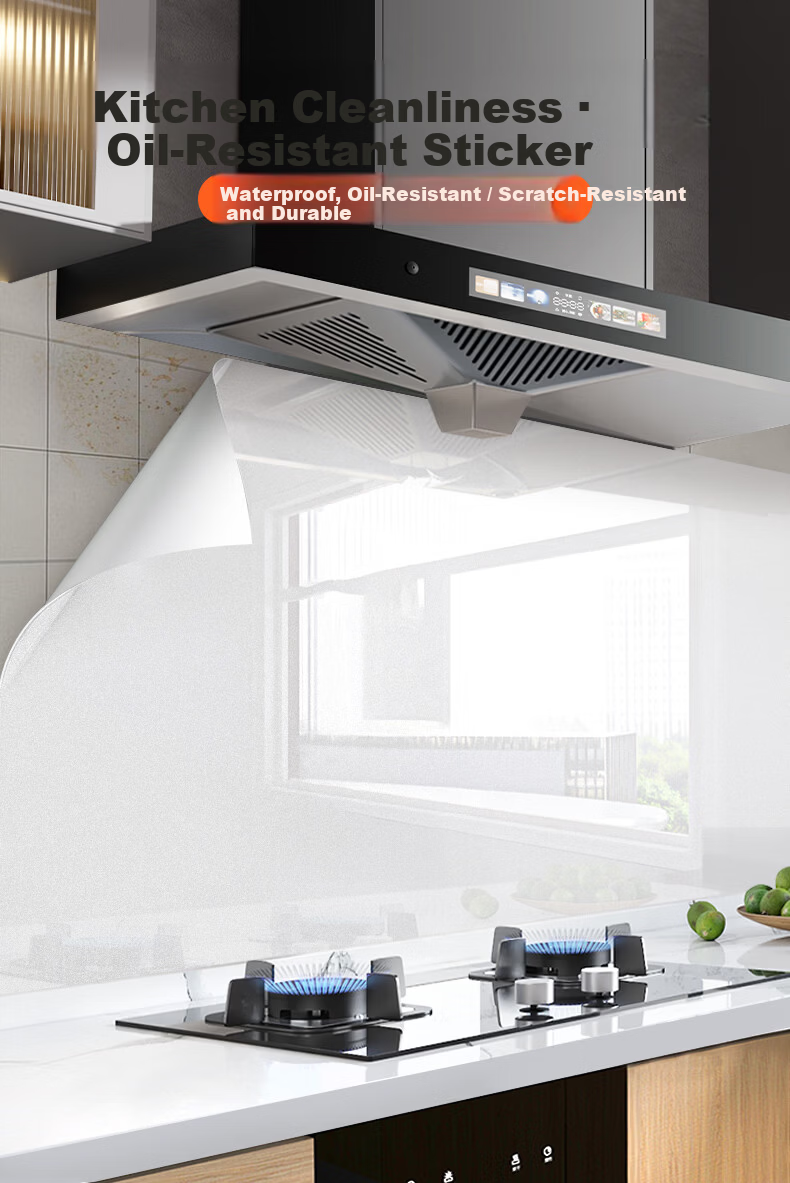 Cuttlefish Kitchen Oil-Proof Sticker 0.6*5m Cabinet Renovation Moisture-Proof Marble Countertop High-Temperature Resistant Oil Protection Film 1