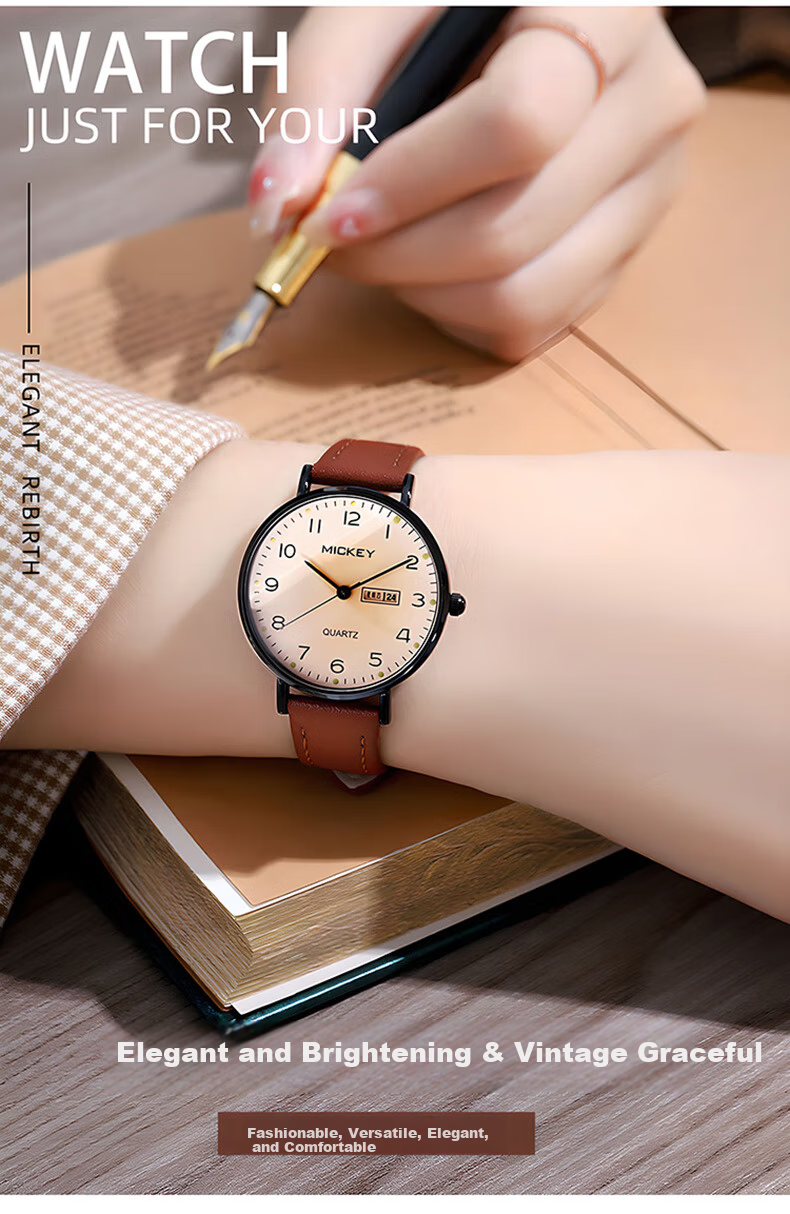 Disney Women's Watch Junior High High School Ladies Niche Light Luxury Quartz New High-Value Silent Student Electronic Watch 1