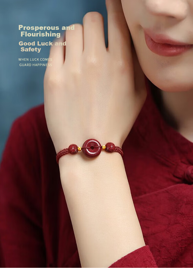 ALLOVE Peace Jade Pendant Gold Bracelet Women's 2026 New Year Lucky Charm Birthday Gift for Girlfriend Wife 6