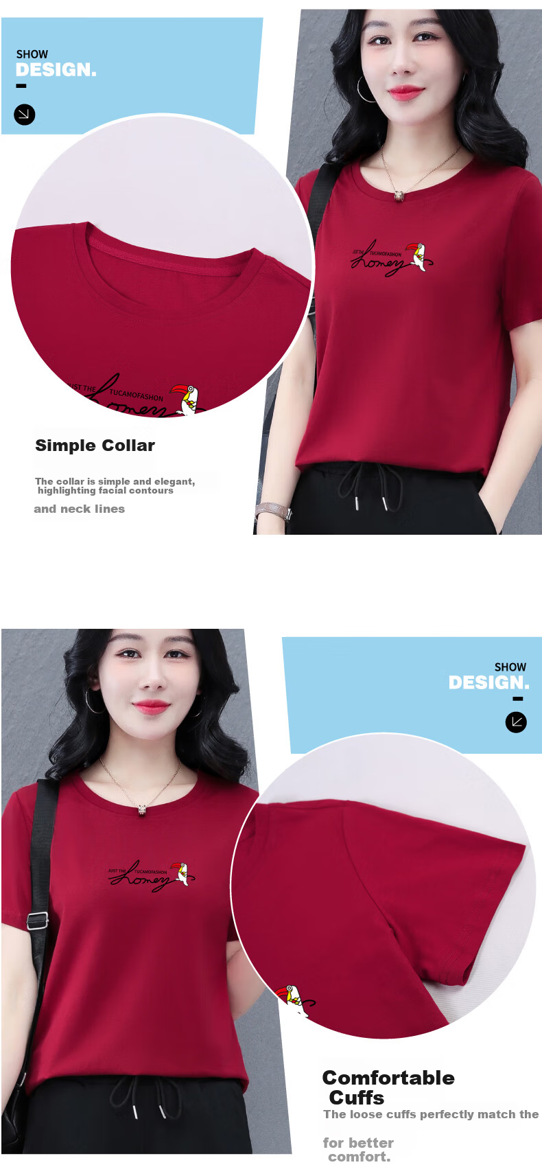 Zhuomuniao Pure Cotton Short-Sleeve T-Shirt for Women, Summer 2025 Style, Regular Shoulder, Middle-Aged Age-Reducing Women's Casual Half-Sleeve Top, Black, 4XL 3