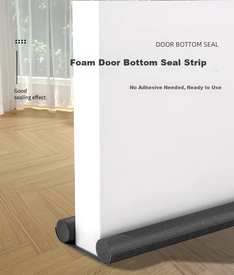 Xiruo Door Gap Sealing Strip, Bedroom Bottom Draft Stopper, Soundproof Windproof Strip, Insect Barrier, Windproof Device, Insulation Strip, No Adhesive Required 1