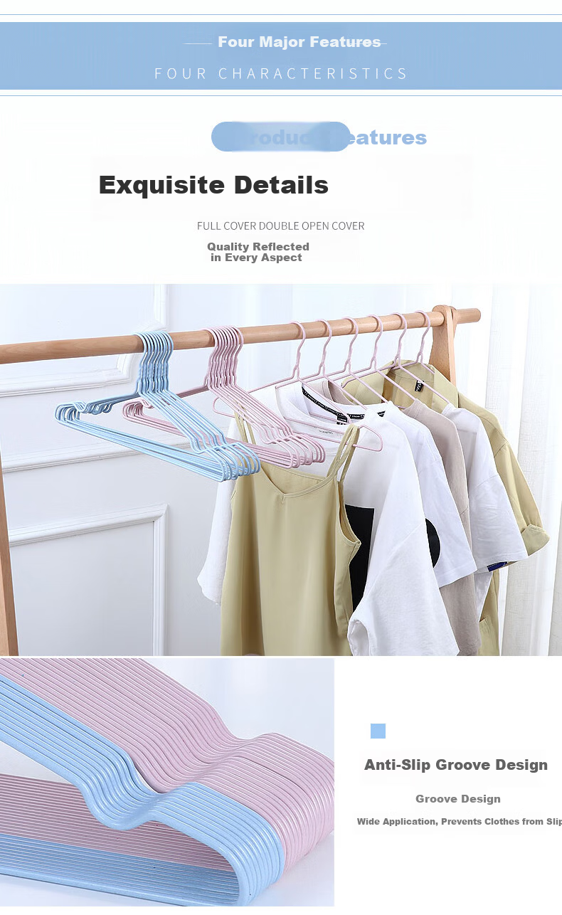 Jingjiayi Non-Slip Seamless Hangers for Adults, Thickened And Widened Large Size Clothes Hangers, 45cm, Pack of 10 6