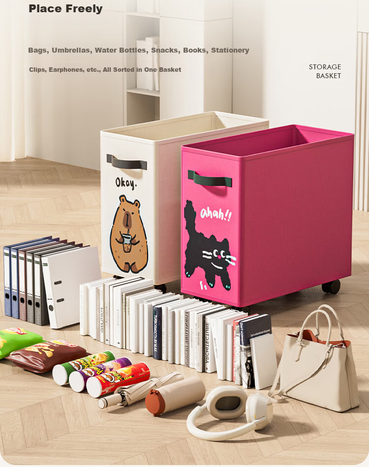 Fan Ye Office Under-Desk Storage Basket with Wheels, Student Dormitory Mobile Trolley, Workstation Movable Storage Rack 6