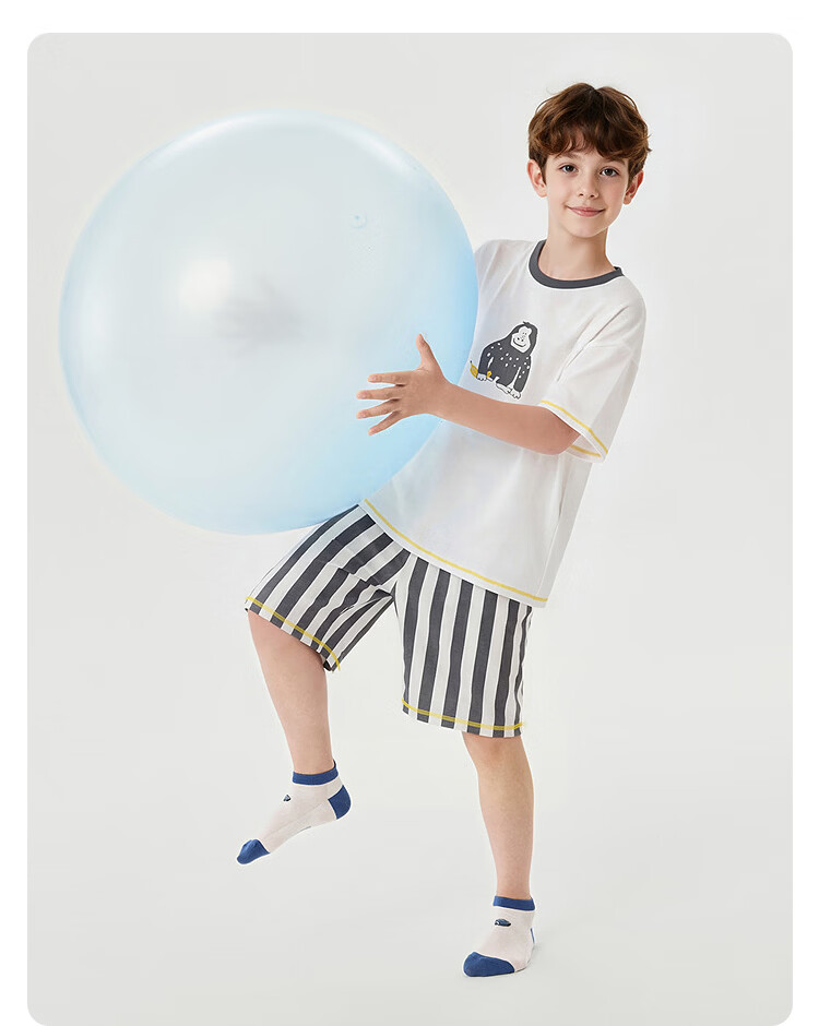 Balabala [Naipupu IP] Children's Summer Pajama Set Girls Short Sleeve Antibacterial Homewear Air Conditioning Clothes 15