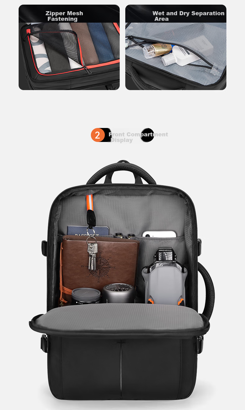 REEYEE Men's Multifunctional Large Capacity Travel Backpack 6