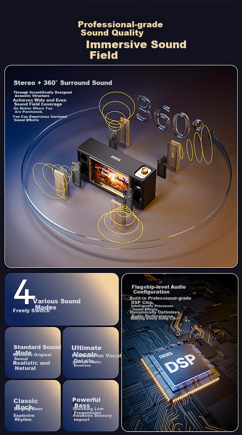 BBS V2 Floating Lyrics Subtitle Speaker HIFI Sound Quality Wireless Bluetooth Connection Desktop Transparent Visual Internet Celebrity Home Speaker Smart Creative Birthday Gift 4