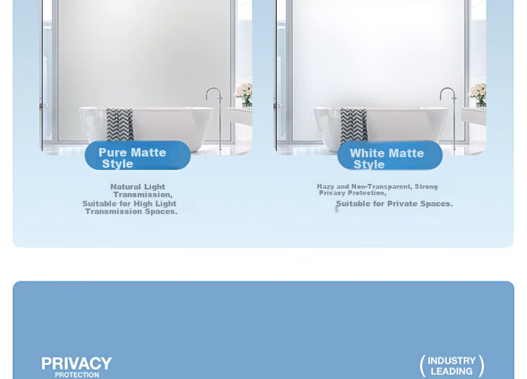 Zichen Thick Frosted Glass Window Privacy Film Translucent Opaque Anti-Peeping Bathroom Shower Sticker 24