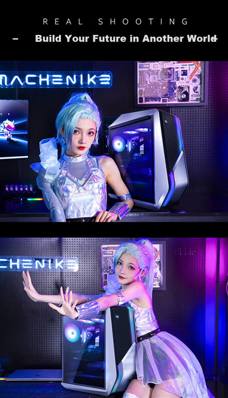 MACHENIKE Dawn High-Performance Gaming Desktop Computer (I7-14700KF, 32GB DDR5, 1TB SSD, RTX5070Ti, 360mm Liquid Cooling) 19