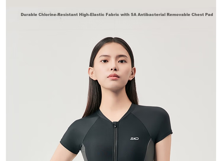JD Jingzao Women's One-Piece Skirted Swimsuit Slimming Chlorine-Resistant Quick-Dry Conservative Beach Hot Spring Swimwear Black M 4